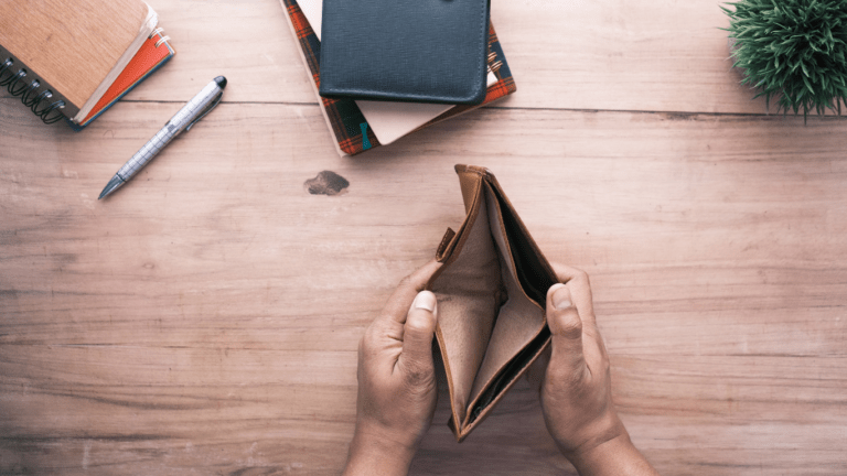 a person holding a wallet