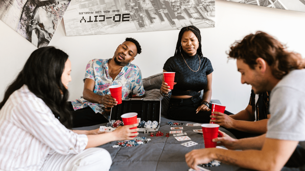 a person playing a poker