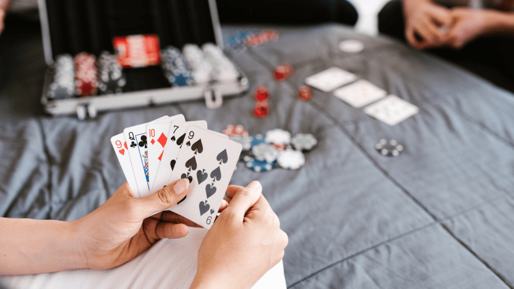 a person playing a poker