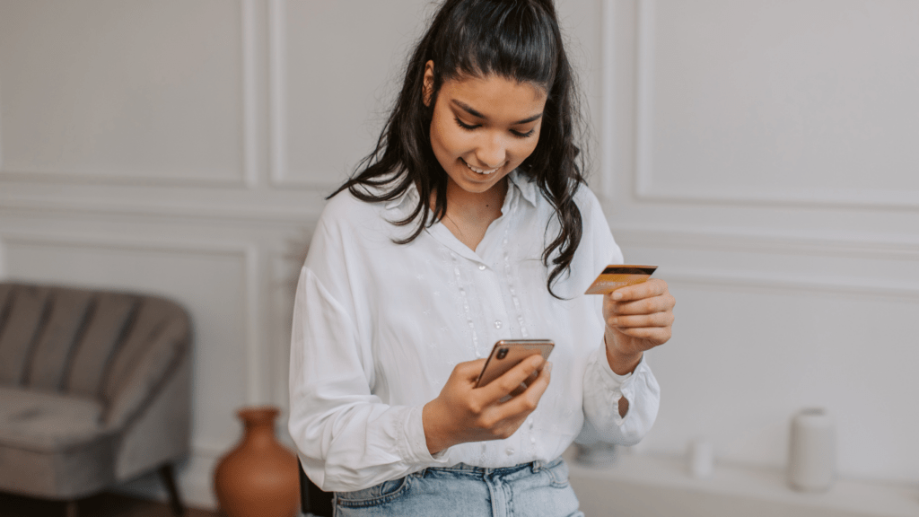 a person using a smartphone to pay